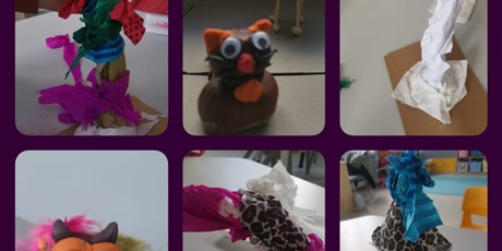 Jesienne dzieła sztuki oddziału przedszkolnego 0a i 0b.