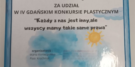 Konkurs plastyczny pt. „Każdy z nas jest inny, ale wszyscy mamy takie same prawa”.