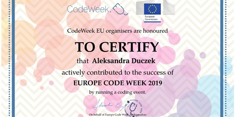 Nasza szkoła wyróżniona w Codeweek!!!