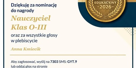 Nominacja naszej nauczycielki!