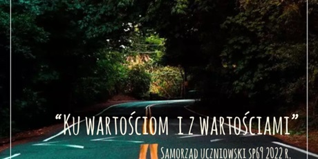 Plakat wykonany z okazji 60-lecia szkoły przez ucznia Kacpra Głuchowskiego z klasy VII B.
