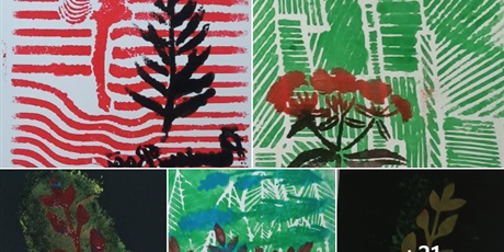 Technika "monotypia botaniczna"