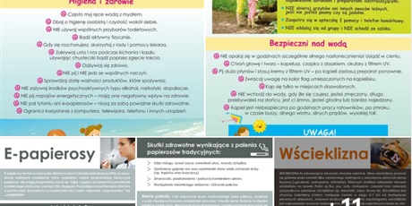 Ulotki Powiatowej Stacji Sanitarno-Epidemiologicznej na czas wakacj!