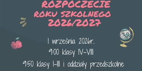 Uroczyste rozpoczęcie roku szkolnego 2026/2027!!!