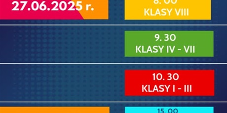 ZAPRASZAMY UCZNIÓW I RODZICÓW NA UROCZYSTE ZAKOŃCZENIE ROKU SZKOLNEGO 2024/2025