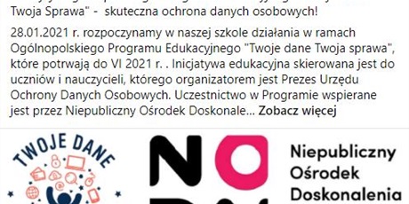 I edycja Ogólnopolskiego Programu Edukacyjnego "Twoje Dane Twoja Sprawa" 